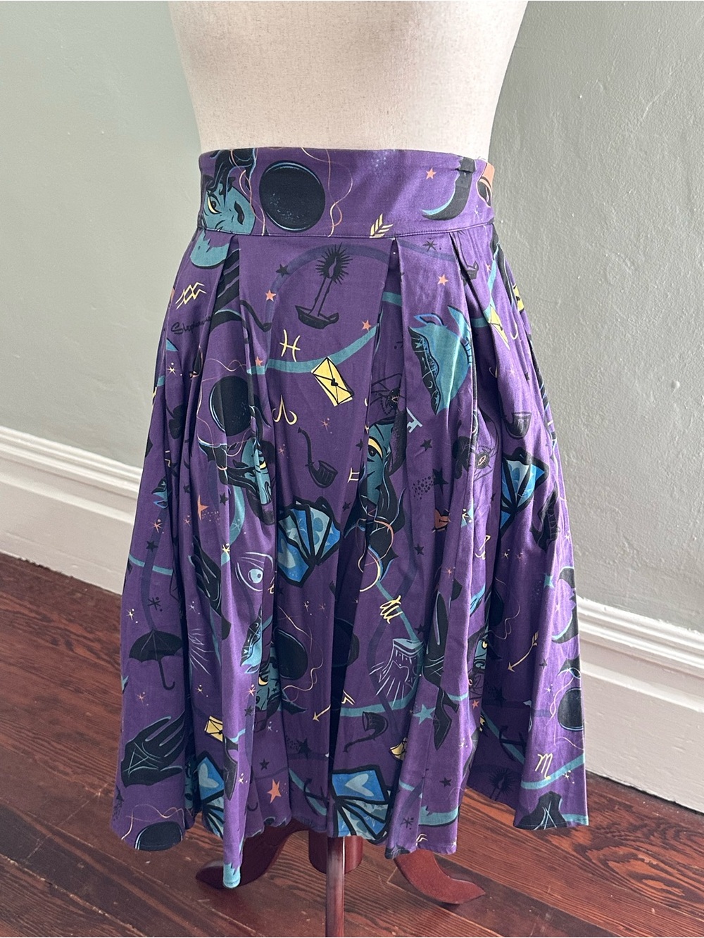 Pinup Girl Clothing Purple Fortune Teller Circle Skirt